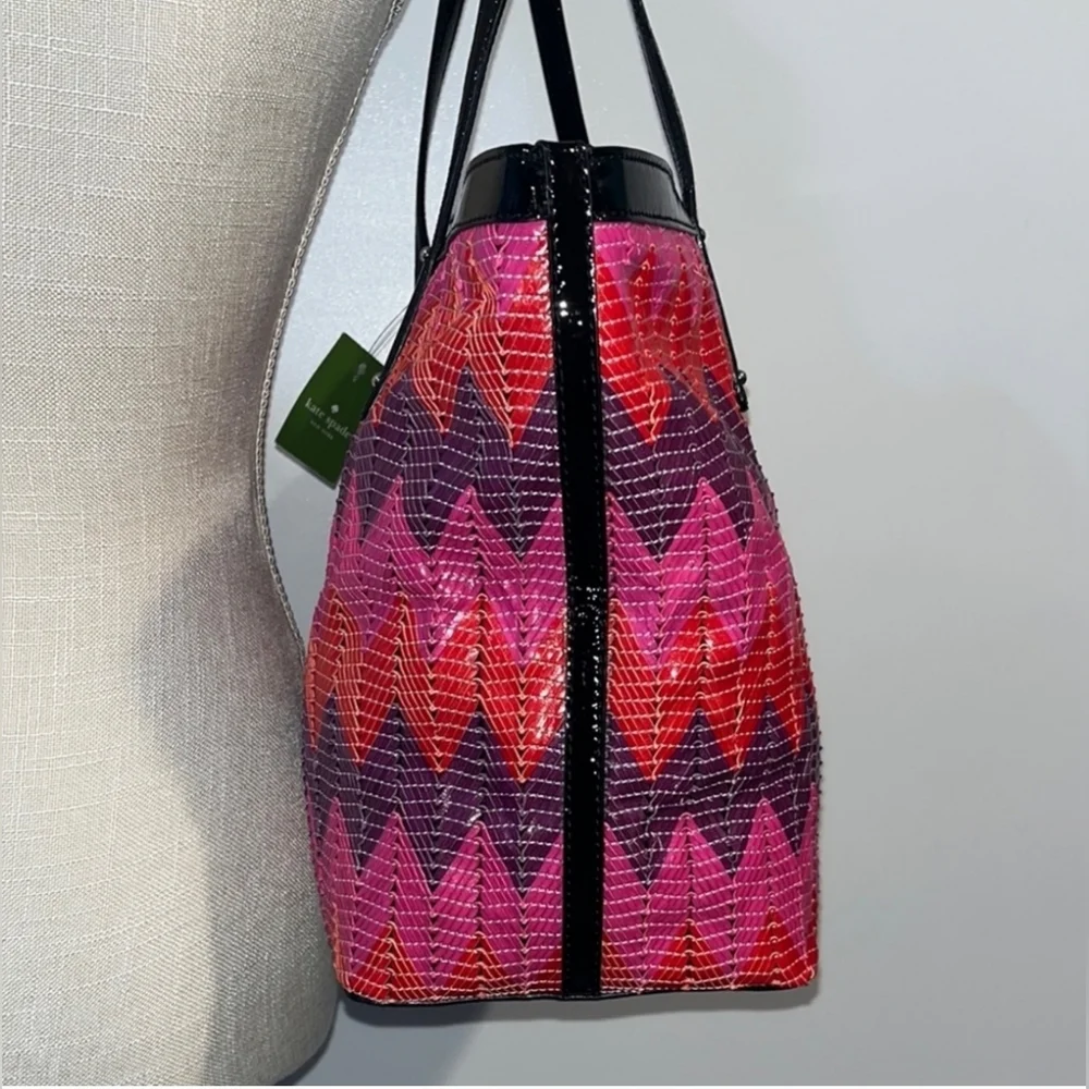 Kate Spade Beverly Breeze Woven Small Coal Tote Bag NWT 💜HOST PICK💜 - Picture 5 of 15